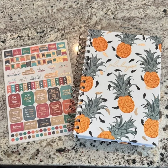 NWOB! Pineapple Spiral Food Journal with Stickers - Picture 2 of 3